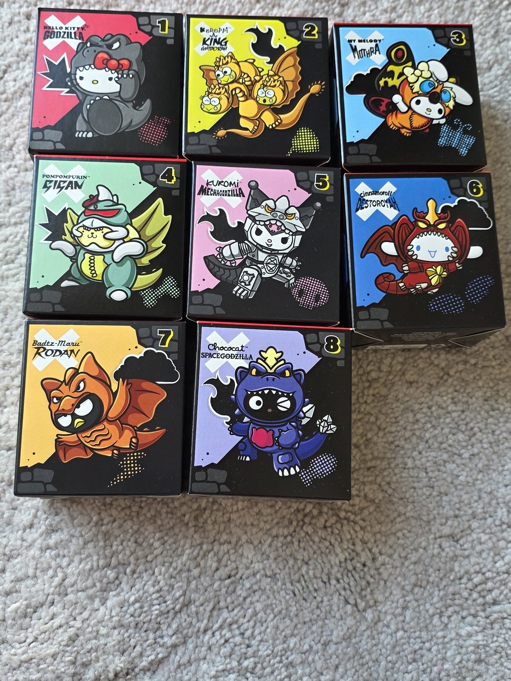 Hello Kitty x Godzilla Collectible Small Toy Box - Full Set 1-8